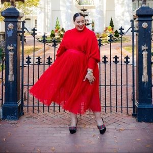 Red Eloquii tulle skirt